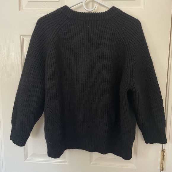 Demylee New York Chelsea Wool Mohair Cable Chunky Knit Sweater Black Large - Picture 3 of 6